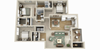 The Pointe Apartments 3x2 B Renovated Floor Plan
